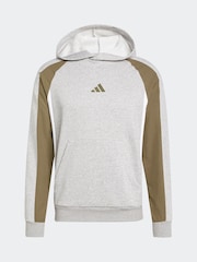 adidas Grey Seasonal Essentials Colourblock Hoodie - Image 6 of 6