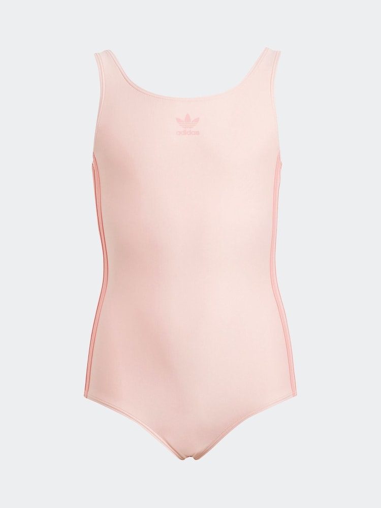 adidas Orange Originals Adicolor 3 Stripe Swimsuit - Image 1 of 5