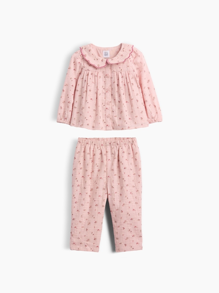 Gap Pink Floral Top & Legging Set (0-24mths) - Image 1 of 2 Gap Pink Floral Top & Legging Set (0-24mths) - Image 1 of 2