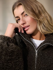 Khaki Borg Full Zip Jacket - Image 5 of 6