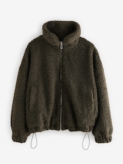 Khaki Borg Full Zip Jacket - Image 6 of 6