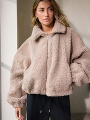 Neutral Borg Full Zip Jacket - Image 2 of 5