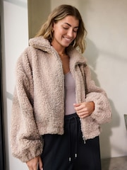 Neutral Borg Full Zip Jacket - Image 4 of 5