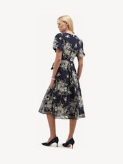 Hobbs Blue Petite Ira Embroidered Dress - Image 2 of 5