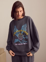 Washed Grey Graphic Sweatshirt - Image 2 of 9