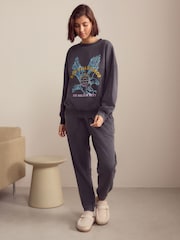 Washed Grey Graphic Sweatshirt - Image 4 of 9