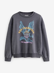 Washed Grey Graphic Sweatshirt - Image 7 of 9