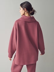 Pink Textured Half Zip Jumper - Image 3 of 7