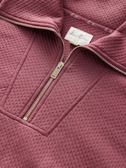 Pink Textured Half Zip Jumper - Image 6 of 7