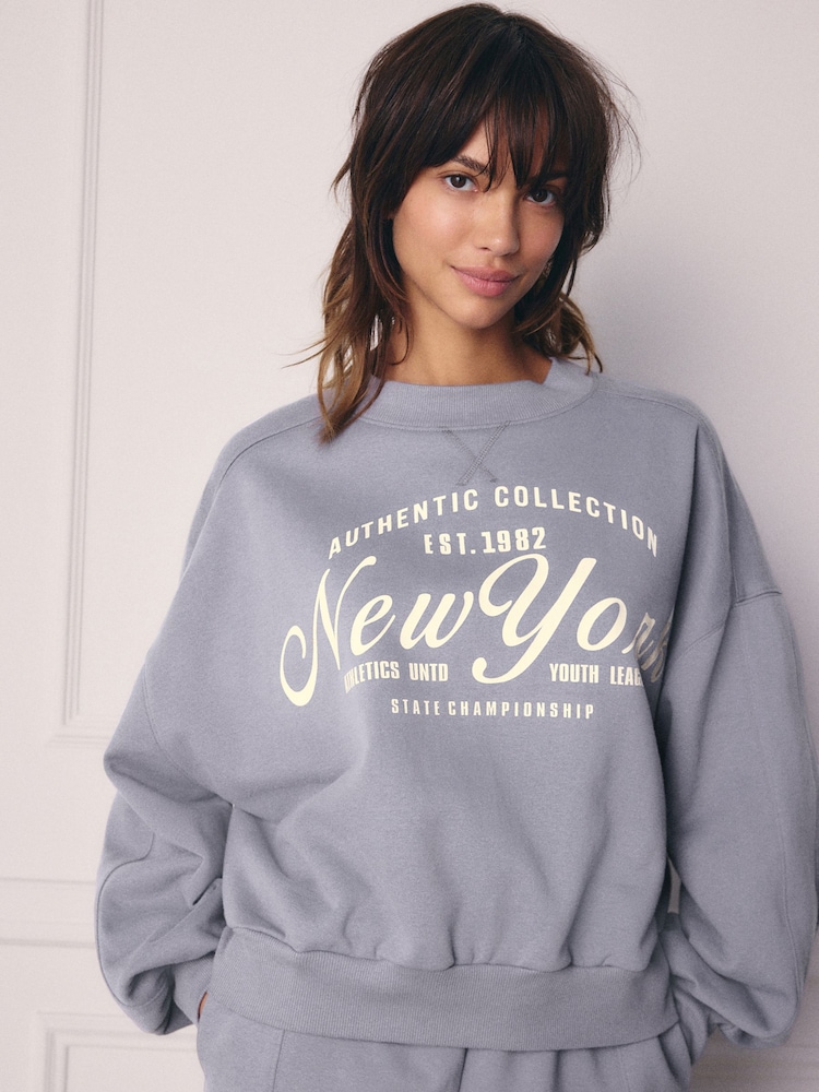 Bleu - Sweat avec slogan - Image 5 of 11