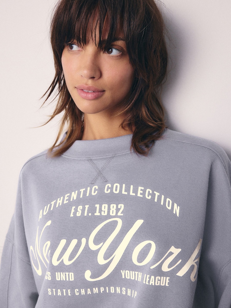 Bleu - Sweat avec slogan - Image 7 of 11