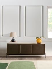 Jasper Conran London Dark Oak Aden Wide Up to 50 Inch TV Unit - Image 2 of 8