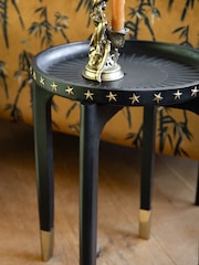 Rockett St George Black Mango Wood Studded Side Table - Image 3 of 5