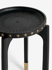 Rockett St George Black Mango Wood Studded Side Table - Image 5 of 5