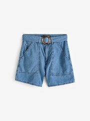 Sosandar Relaxed Fit Denim Shorts With Belt - Bild 6 von 6