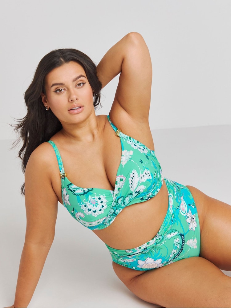Simply Be Blue Magisculpt Twist Front High Waist Bikini Briefs - Image 1 of 4