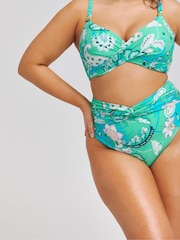 Simply Be Blue Magisculpt Twist Front High Waist Bikini Briefs - Image 3 of 4