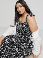 Simply Be Black Supersoft Tie Strap Maxi Dress - Image 1 of 4