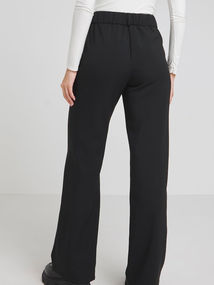 Simply Be Black Wide Leg Workwear Trousers - Image 2 of 5