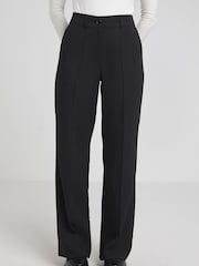 Simply Be Black Wide Leg Workwear Trousers - Image 3 of 5