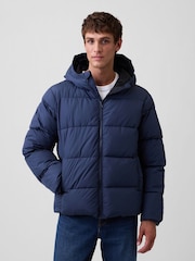 Gap Blue Relaxed Puffer Jacket - Image 1 of 4
