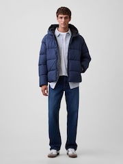 Gap Blue Relaxed Puffer Jacket - Image 3 of 4