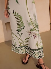 Ecru White Halter Backless Maxi Dress - Image 9 of 9