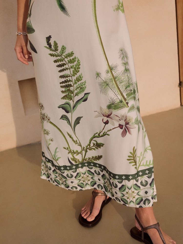 Ecru White Halter Backless Maxi Dress - Image 9 of 9