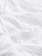 White 100% Cotton Texured Maxi Summer Dress - Image 5 of 6