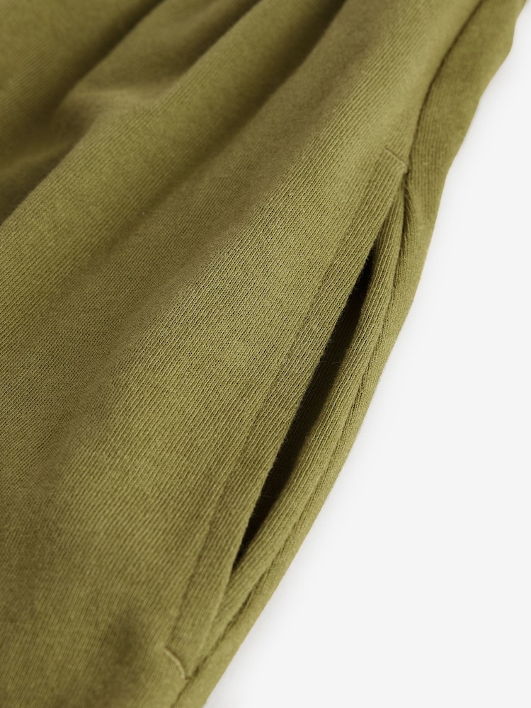 Green Shirred One Shoulder 100% Cotton Midi Dress - Image 7 of 7