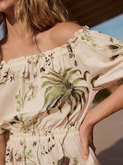 Blanco crudo - Off Shoulder Summer 100% Cotton Playsuit - Imagen 7 de 10