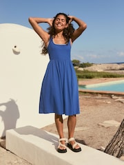Cobalt Blue Jersey Midi Summer Dress - Image 4 of 9
