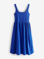 Cobalt Blue Jersey Midi Summer Dress - Image 7 of 9