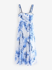 White/Blue Midi Summer Dress - Image 8 of 10