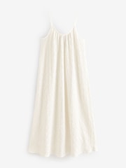 White Textured Jersey Maxi Dress - Image 6 of 8