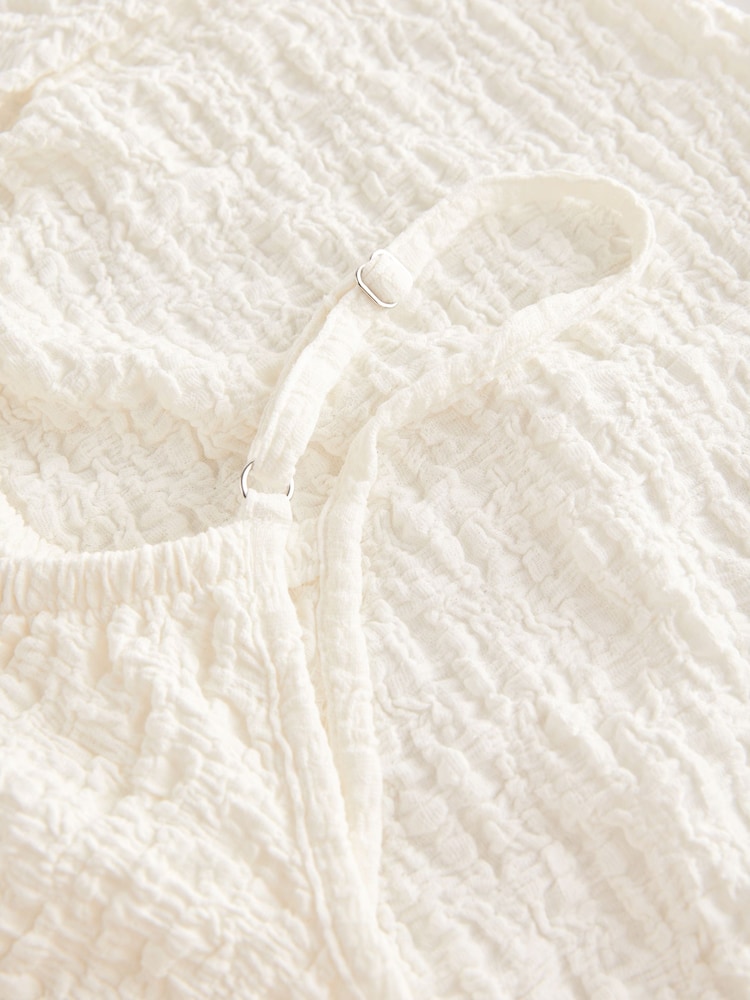 White Textured Jersey Maxi Dress - Image 8 of 8