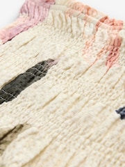 Natural/Pink Bandeau Shirred 100% Cotton Playsuit - Image 9 of 9
