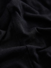 Negro - Mono largo de punto 100% de algodón con cuello de pico y pernera ancha - Imagen 8 de 8