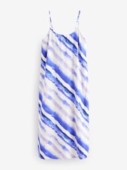 Blue Tie Dye Midi Slip Summer Dress - Image 8 of 11