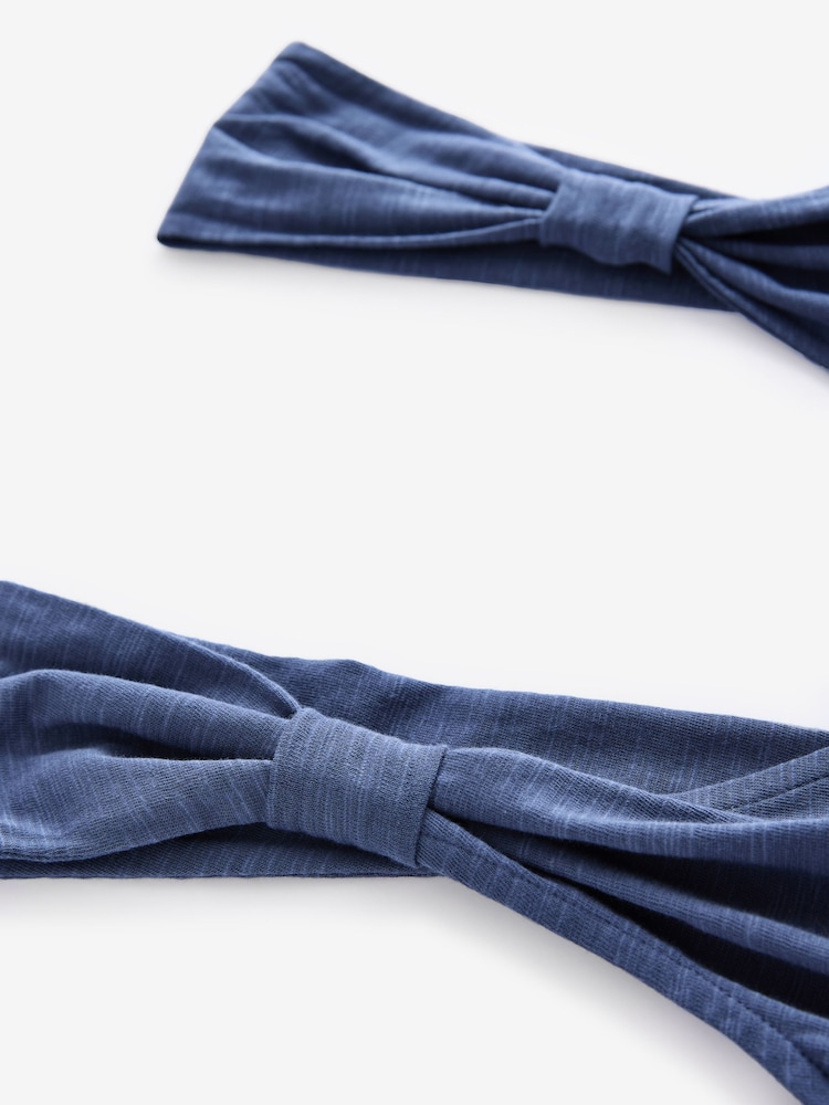 Blue Jersey Wide Leg V-Neck Jumpsuit - Image 8 of 9