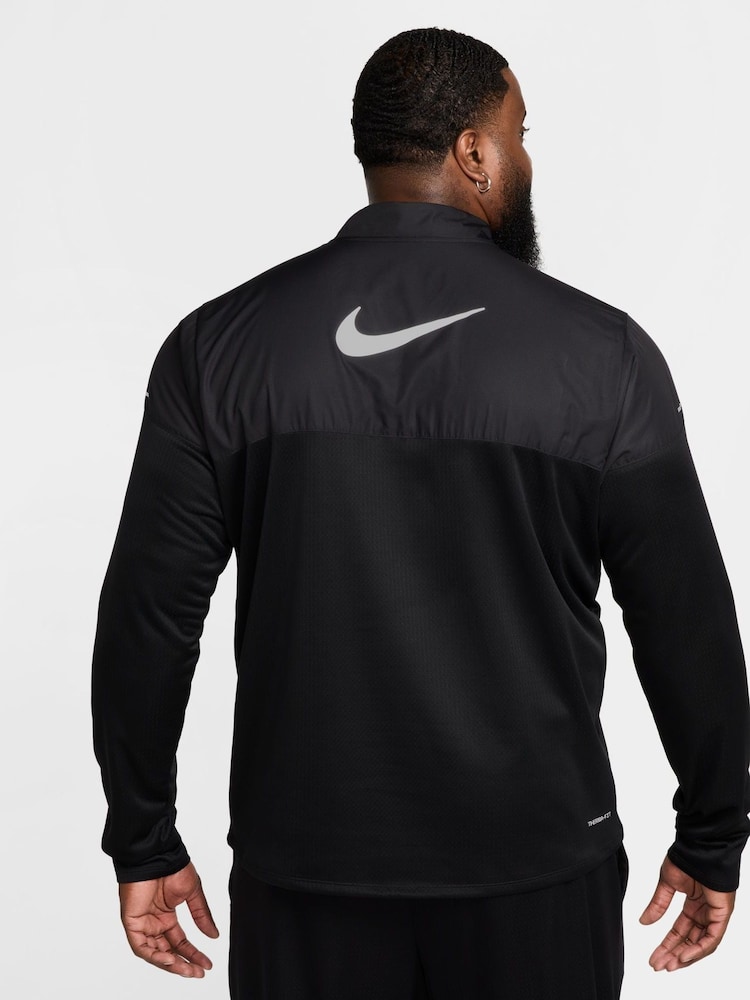 Nike Black Therma-FIT Sphere Element 1/2-Zip Running Top - Image 2 of 5 Nike Black Therma-FIT Sphere Element 1/2-Zip Running Top - Image 2 of 5