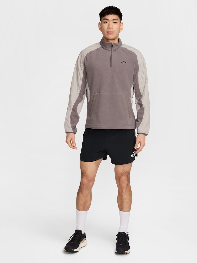 Nike Brown Trail Polarte 1/4-Zip Fleece Running Top - Image 9 of 9