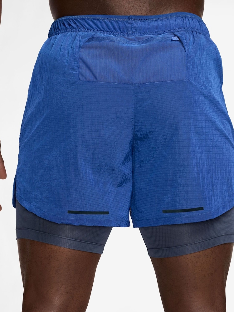 Nike Royal Blue Dri-FIT Stride Division 5 inch 2 in 1 Running Shorts - Image 2 of 5