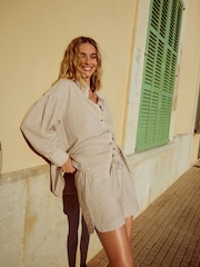 Neutral 100% Cotton Beach Shirt Cover-Up - Image 1 of 8