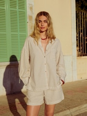 Neutral 100% Cotton Beach Shirt Cover-Up - Image 2 of 8