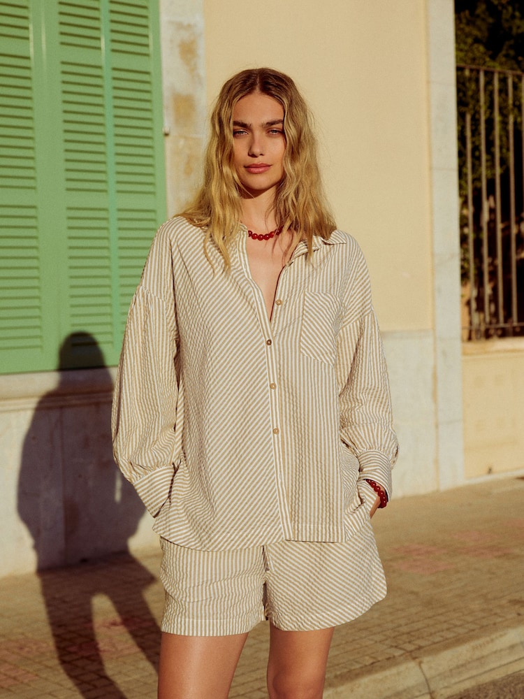 Neutral 100% Cotton Beach Shirt Cover-Up - Image 2 of 8