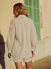 Neutral 100% Cotton Beach Shirt Cover-Up - Image 4 of 8