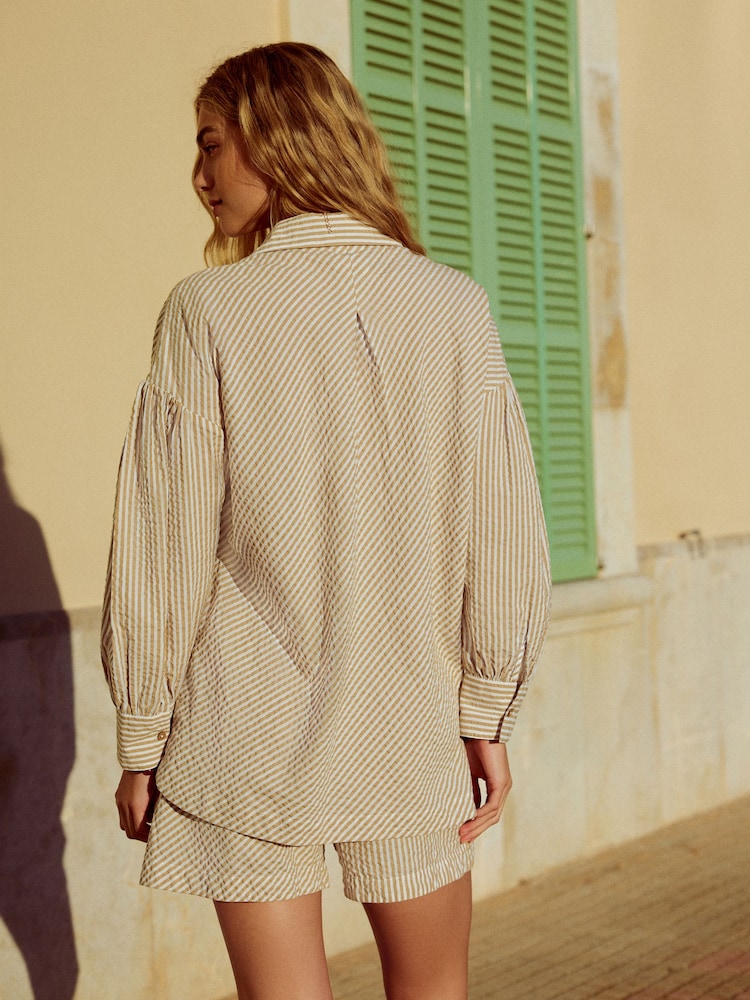 Neutral 100% Cotton Beach Shirt Cover-Up - Image 4 of 8