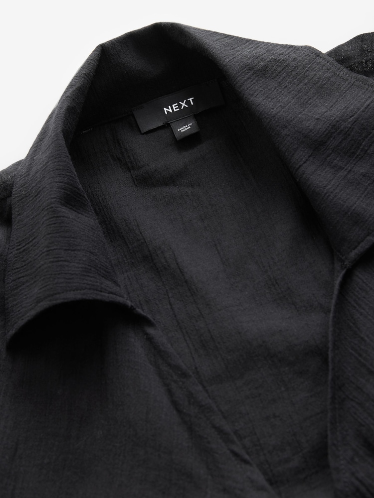 Black 100% Cotton Tie Cover-Up - Image 9 of 10