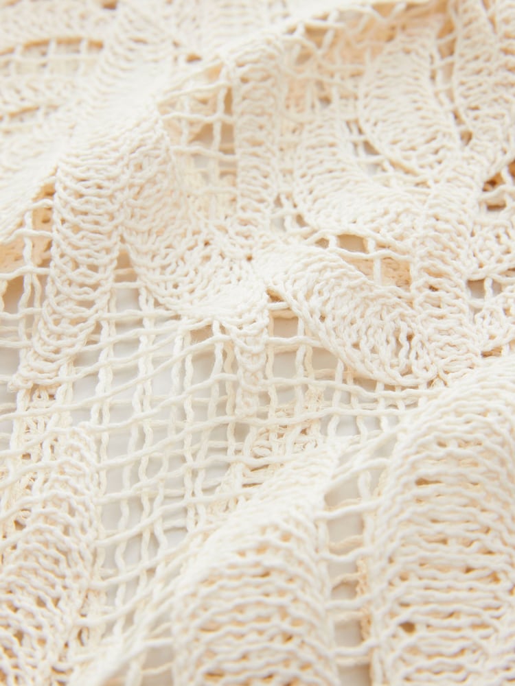 Cream Crochet Cover-Up Kaftan - Image 8 of 8
